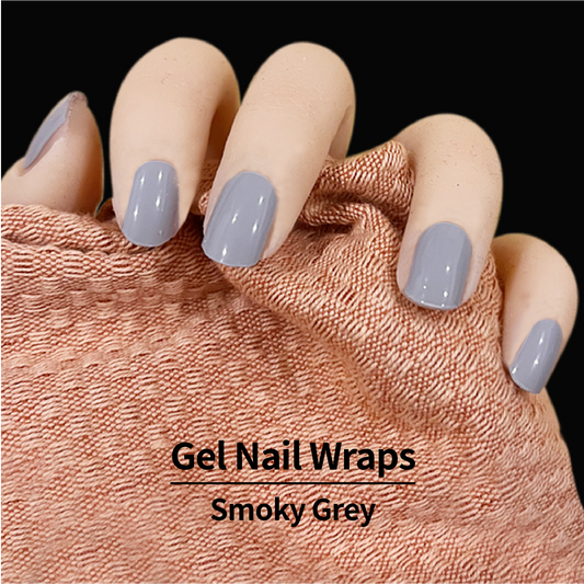 COLOURFULSHARK Nail Artist / Semi-Cured Gel Nail Wraps / Smoky Grey