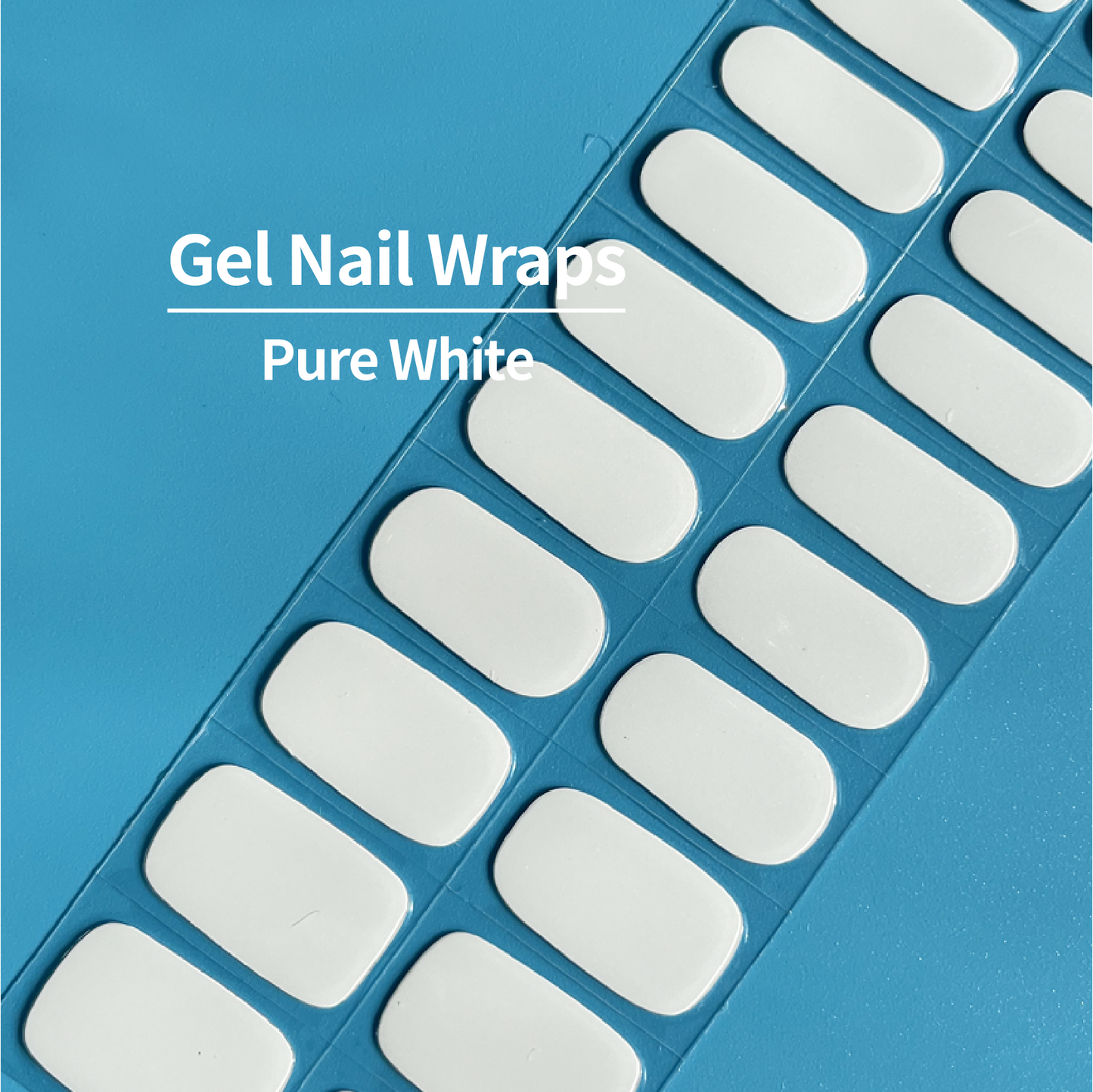 COLOURFULSHARK Nail Artist / Semi-Cured Gel Nail Wraps / Pure White