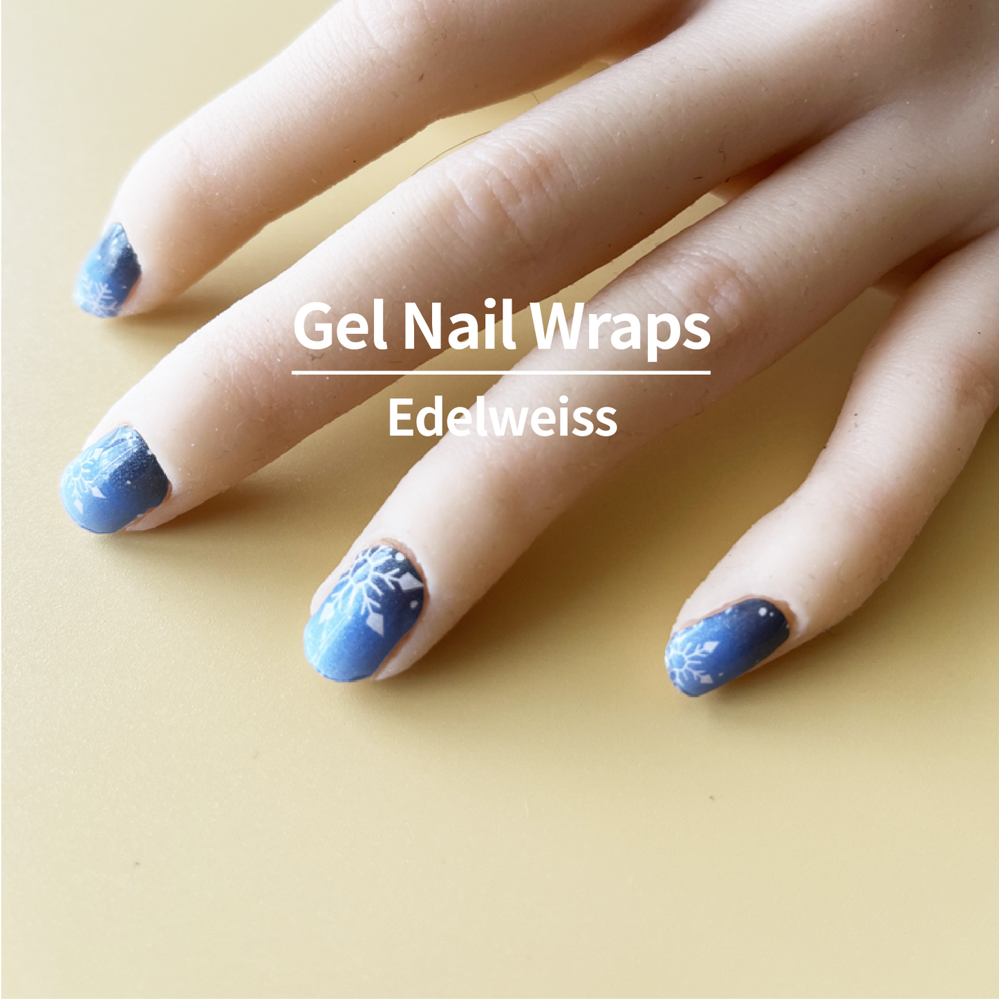 COLOURFULSHARK Nail Artist / Semi-Cured Gel Nail Wraps / Edelweiss