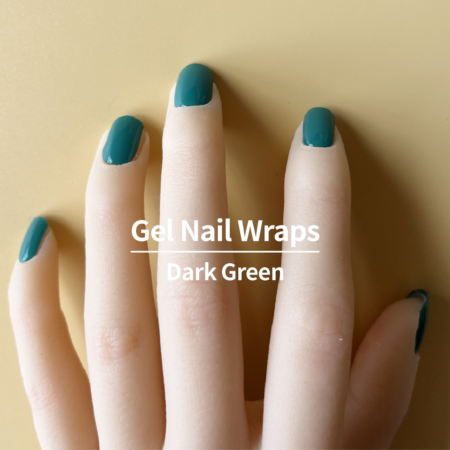 COLOURFULSHARK Nail Artist / Semi-Cured Gel Nail Wraps / Dark Green