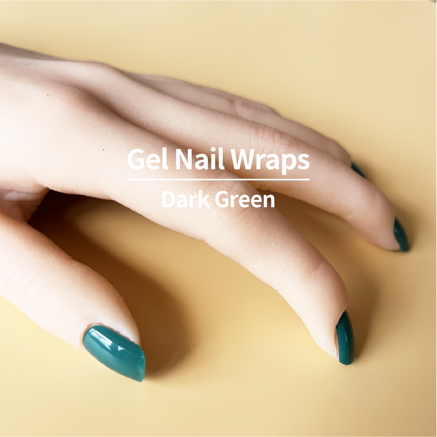 COLOURFULSHARK Nail Artist / Semi-Cured Gel Nail Wraps / Dark Green