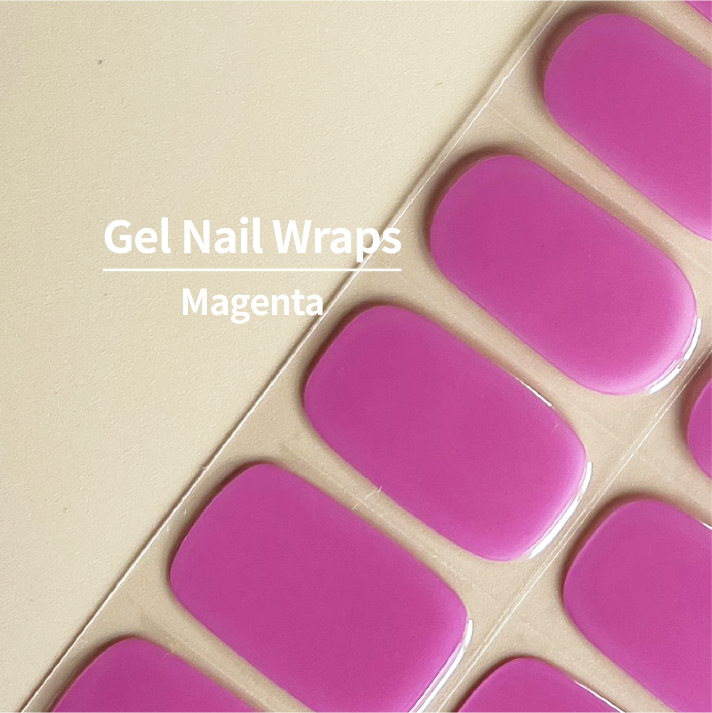 COLOURFULSHARK Nail Artist / Semi-Cured Gel Nail Wraps / Magenta